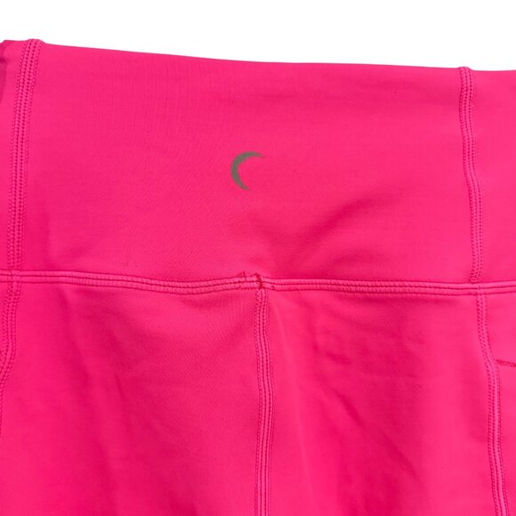 Zyia Light N Tight Hi Rise Crop Leggings  Neon Pink Zip Side Pockets Size 6-8 - Picture 2 of 7